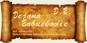 Dejana Babušković vizit kartica